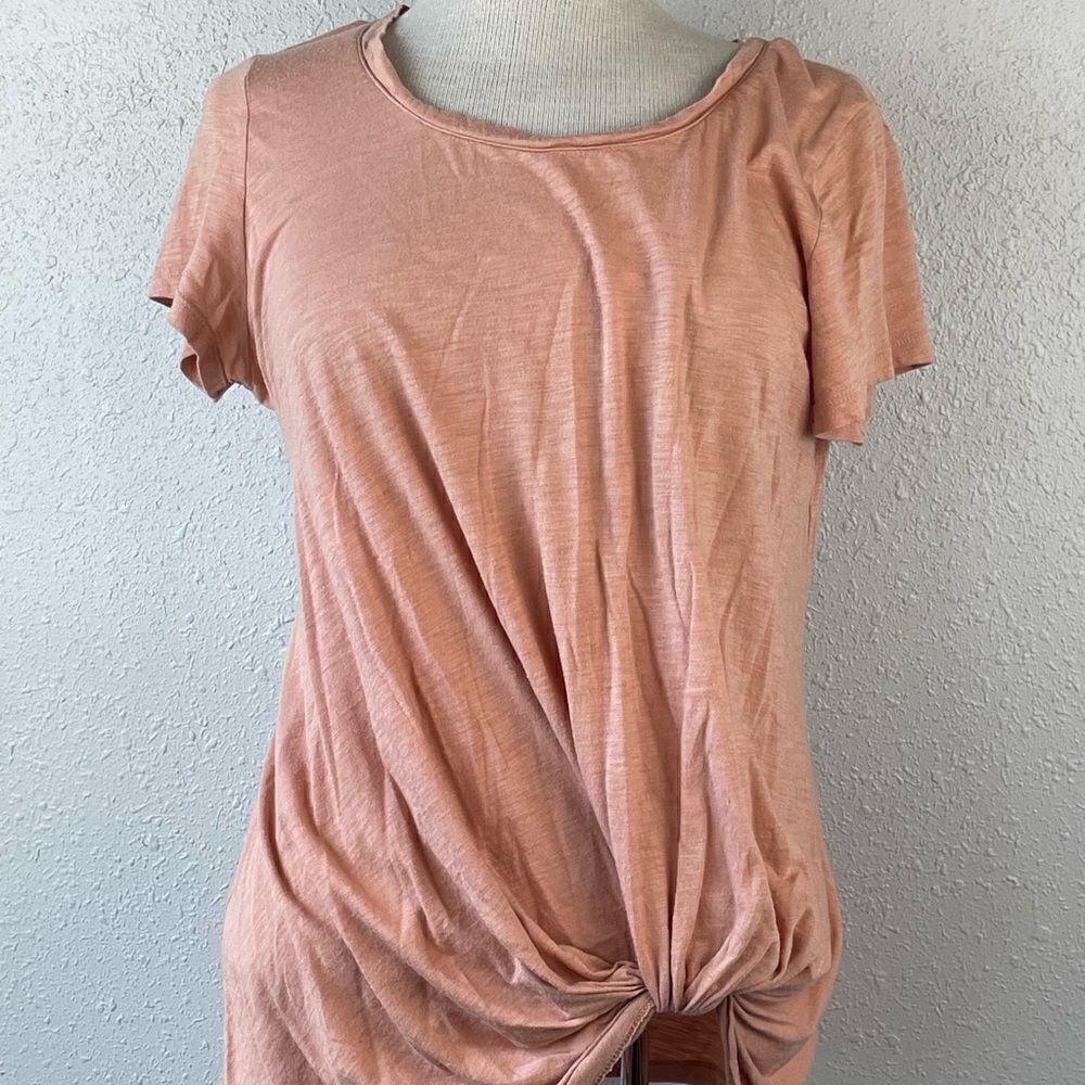 EUC BP Womens Coral Tie Style Short Sleeve Top Size S